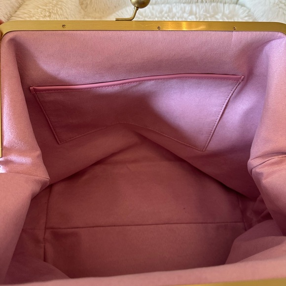 🧁🍡LARGE LEATHER PINK KISS LOCK BAG🍡🧁NEVER USED - Picture 5 of 8